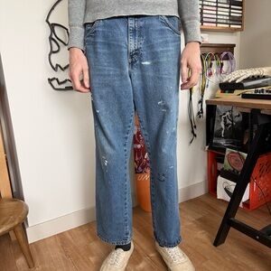 Dickies Paint Splattered Denim Utility Jeans ~ Size 35 x 30